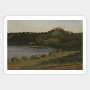 Lake Albano and Castel Gandolfo by Jean-Baptiste-Camille Corot Sticker